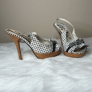 Not Rated Black & White Polka Dot Heels